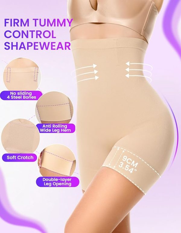 Body Shaper High Waisted Girdle Boyshort Slip Short for Under Dresses